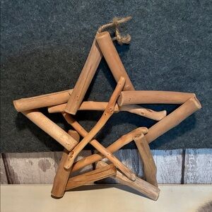 Source Unknown Natural Wood Star Decor